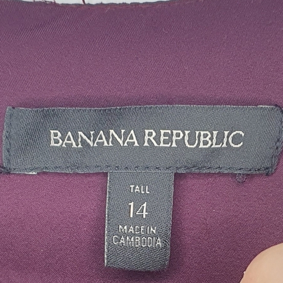 Banana Republic Stretch Sleeveless Mini Fit & Flare Skater Dress Burgundy Size14 - Picture 13 of 14